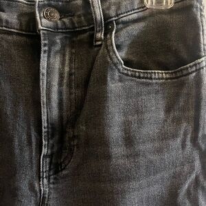 Cropped Slightly Flared Black Jeans